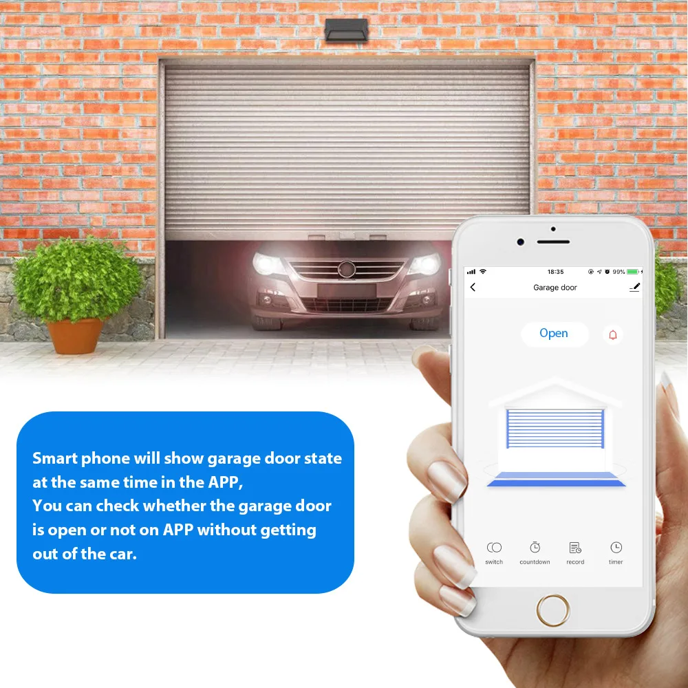 Garage Door Opener WiFi Switch Smart Door Opener for Alexa Google Home and for IFTT Smart Life/Tuya Phone APP Wireless Control