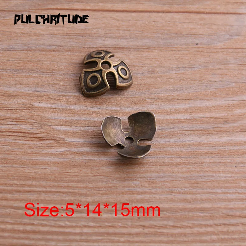 Pulchrode 30 шт. 5*14*15 мм два цвета бусины в стиле ретро шапки Шарм полые треугольные Подвески Ювелирные аксессуары DIY сосуд подвески