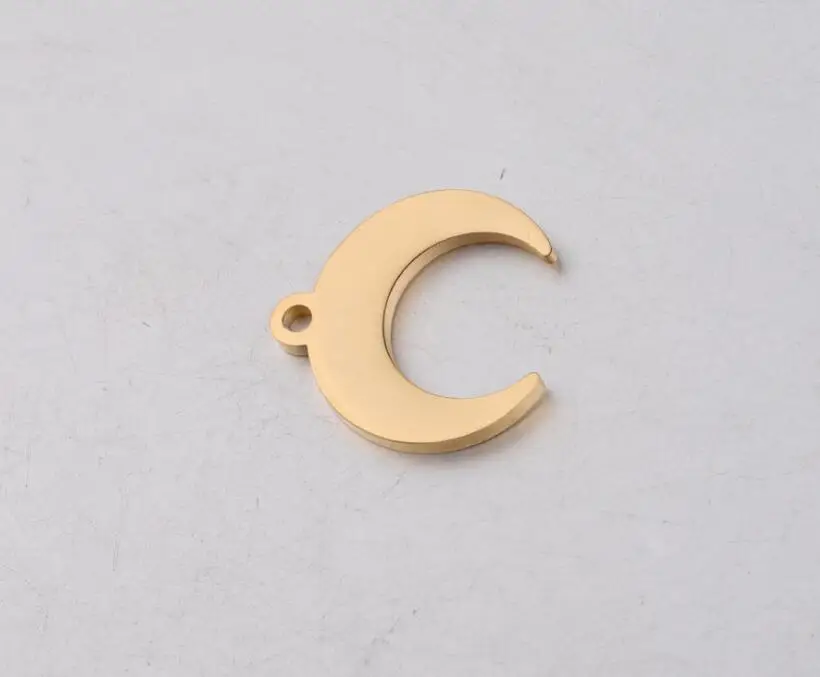 gold plated 2 шт./лот гладкие стержни из нержавеющей стали с Moon/форма бычьего рога Очаровательная подвеска ювелирных изделий 5 мм y1467 - Окраска металла: gold plated