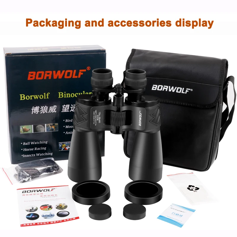 Профессиональный бинокль Borwolf 12 36 раз с высоким увеличением HD 36X60 телескоп
