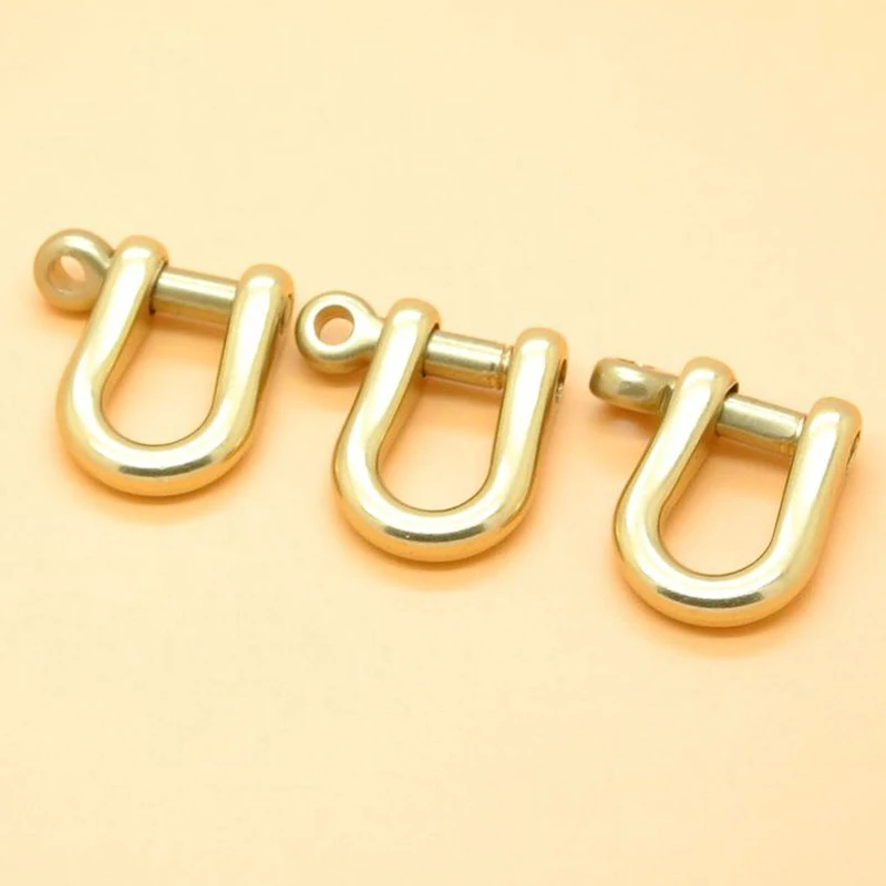 20PC Solid Brass Carabiner D Bow Shackle Screw Pin Joint Connect Key Chain Hook Leather Craft