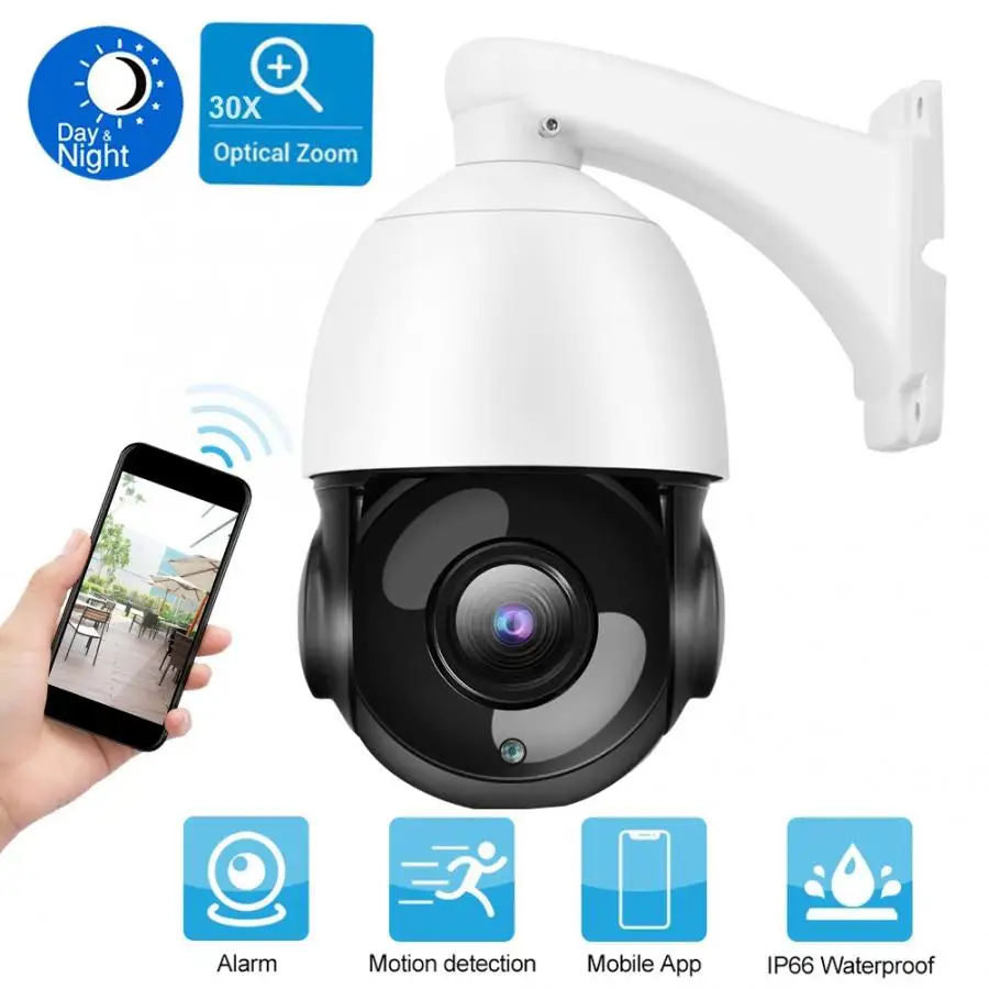 security camera 2MP 30X Zoom IP Speed Dome Camera ONVIF PTZ Webcam Outdoor Home Security Monitor 100-240V security camera