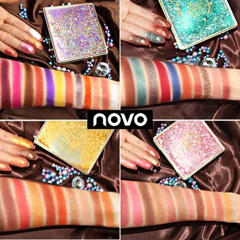 

NOVO 6 Colors Glitter Eyeshadow Diamond Sequins Eyeshadow Pallete Shimmer Lasting Waterproof Palette of Shadows Eye Cosmetics