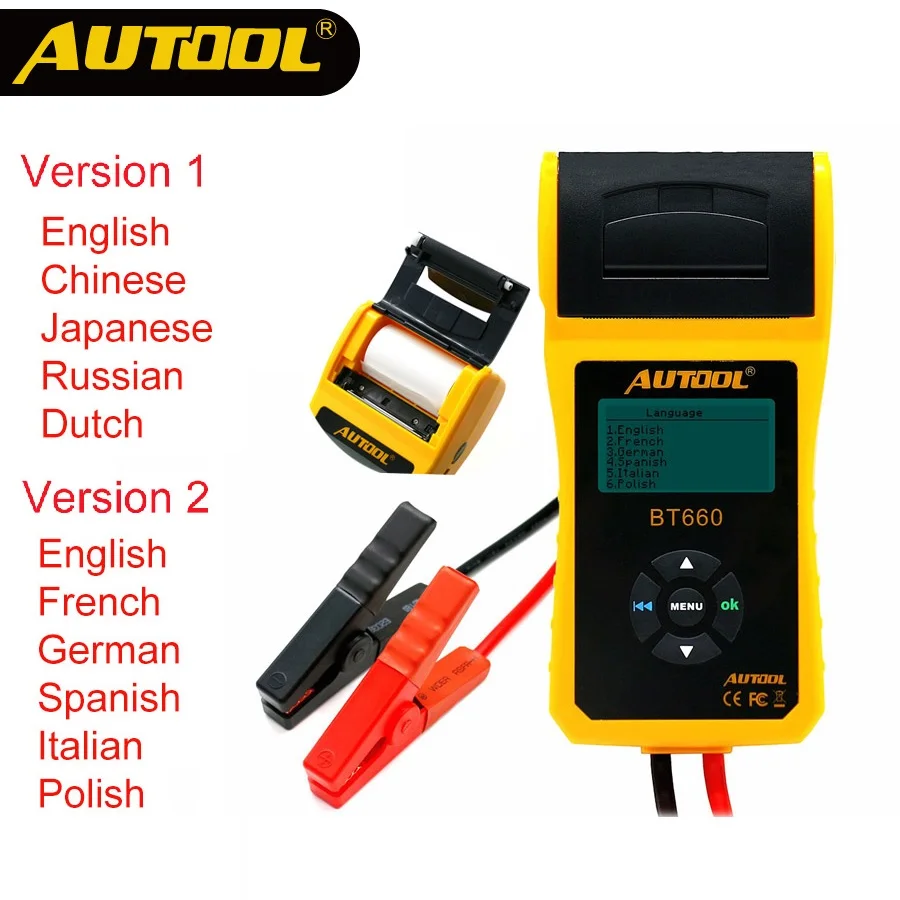 Тестер автомобильного аккумулятора AUTOOL BT660, 12 В, анализатор автомобильного аккумулятора, тест на ремонт автомобиля, Diag инструмент с термопр... Тестер автомобильного аккумулятора AUTOOL BT660, 12 В, анализатор автомобильного аккумулятора, тест на ремонт автомобиля, Diag инструмент с термопр...
