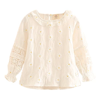 

Students Blouses For Girls School Uniforms Cotton Striped Shirts For Kids Tops 2 4 6 8 10 Years Teenage Blouses