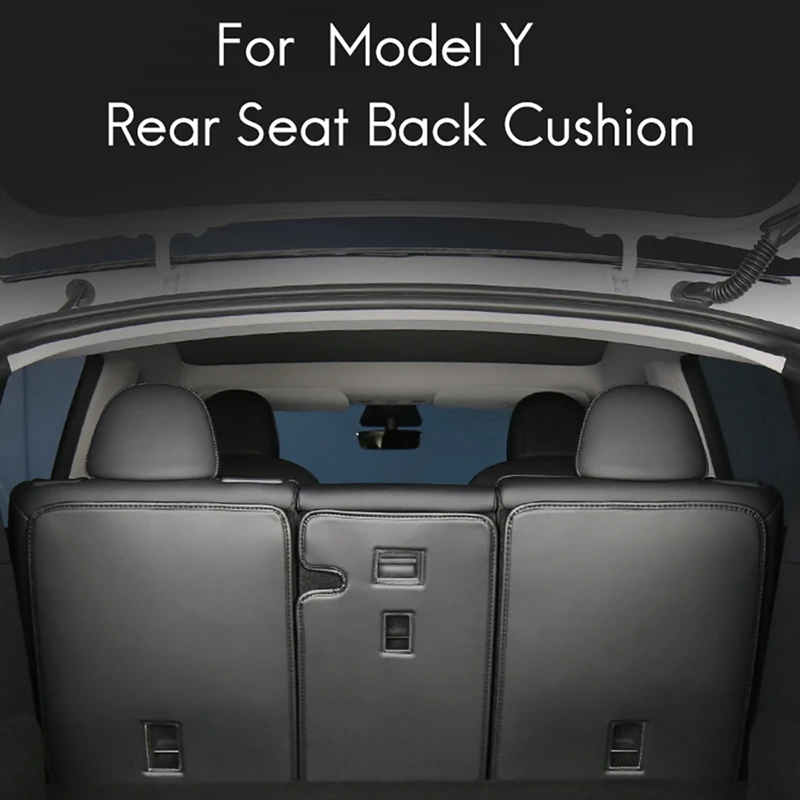 for Tesla Model Y Leather Rear Seats Trunk Anti Kick Pads Protector