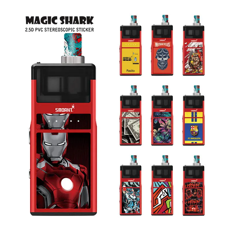 

Magic Shark Fashion Zombie Venom FC Barcelona Dollar Money PVC Bumpy Vape Case Cover Film Sticker for Smoant Pasito