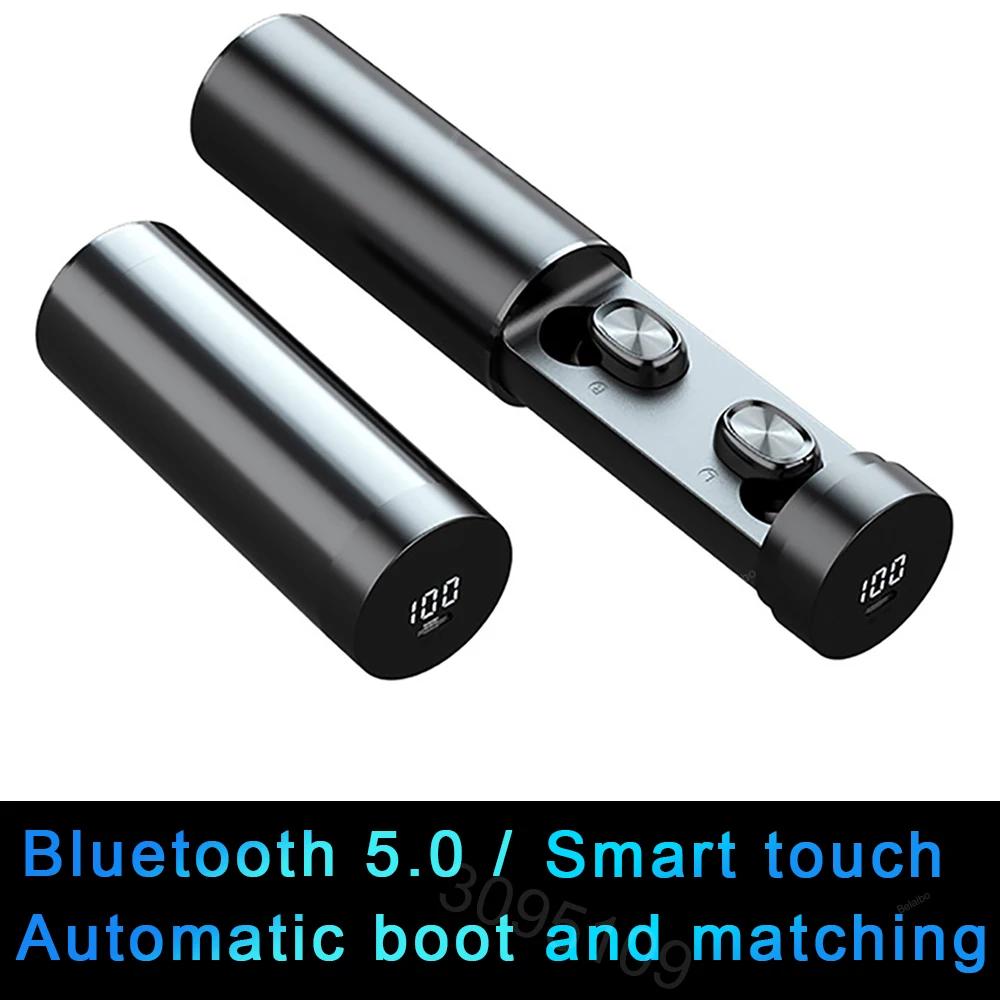 TWS 5 0 Bluetooth Earphones Wireless Touch Headphones Sports Headset Ear Buds with Dual Microphone with Charge Box for Android