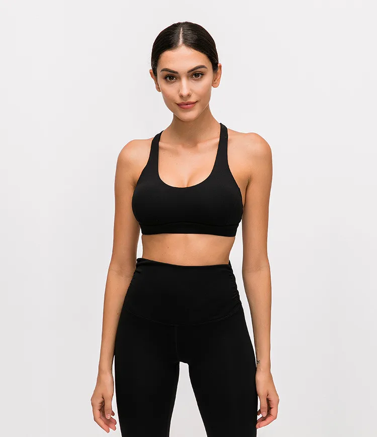 High strength Workout Sports Bras Tops Women Naked-feel Wireless Gym Fitness Bras Padded Push Up Athletic Vest Yoga Tops