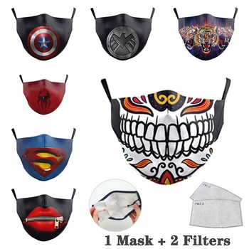

Mask Protection Adjustable 1pcs Mouth Mask + 2Pcs Filter Pad Reusable Mask Child Mask Dust and Smog Face Mask Children
