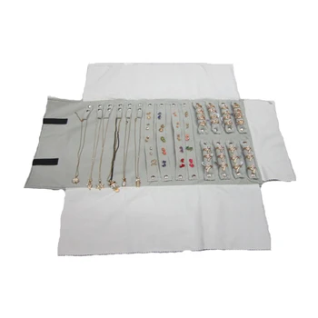 

Necklace Organizer Display Travel Earrings Storage Ring Foldable Jewelry Roll Bag Multifunctional Velvet Chain Pendant Holder