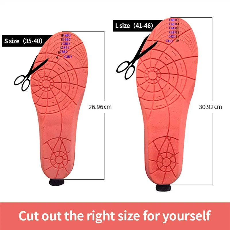 Бархатные электрические стельки с подогревом для женщин 2000 мАч уличные