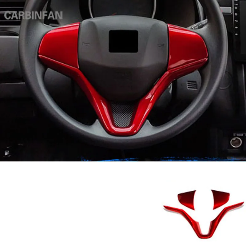 Carbon Fiber Car Steering wheel Decoration Covers Interior modification For Honda FIT JAZZ 2014 2015 2016 2017 2018 C1388 | Автомобили и
