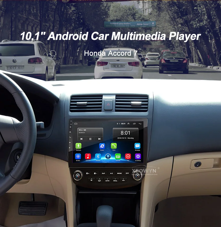 Android 8,1 1024*600 четырехъядерный 10,1 дюймов Автомобильный Радио gps навигация для HONDA Accord 7 2003-2007