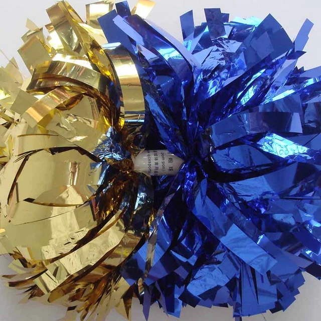 Cheerleader Pom Poms, 6 Baton Handle, Metallic Bronze Metallic White  Metallic Royal Blue Custom Color Competition Poms, 1 Pc - AliExpress