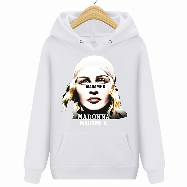 Белый Madonna Madame X Logo Hoodies Sweatshirts All Size S To 5Xl Catton - Цвет: Белый