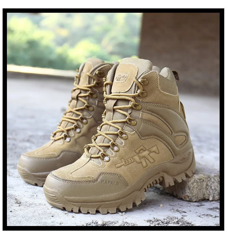 Brand Men's Boots Military boot Chukka Ankle Bot Tactical Big Size Army Male Shoes Safety Combat Mens Motocycle Boots (15)