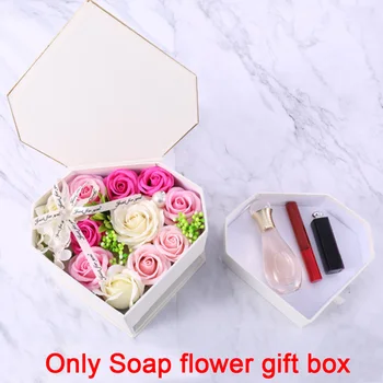 

Decoration Romantic Party Petal Bath Rose Valentine's Day Girlfriend Soap Flower Gift Box Heart Double Drawer Wedding Body