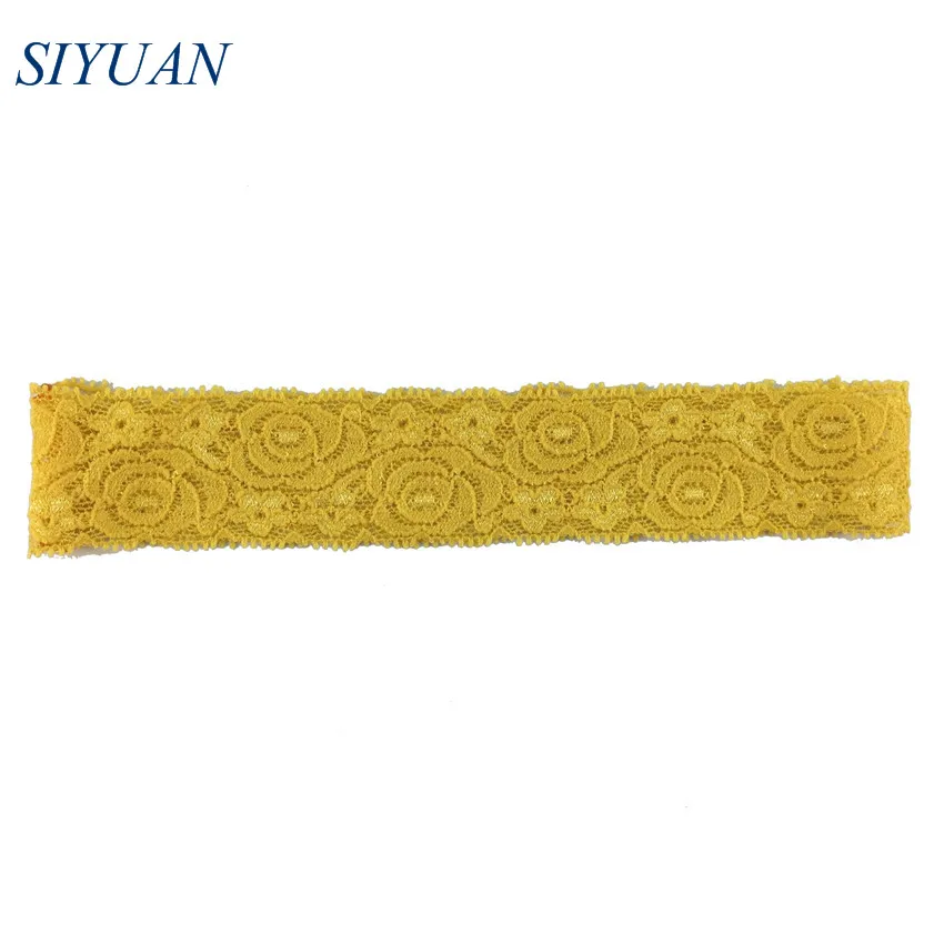 12-yellow 10 шт./лот, мягкая кружевная эластичная повязка на голову, Детские милые головные уборы, аксессуары на выбор, цвет HD08 - Цвет: 12-yellow