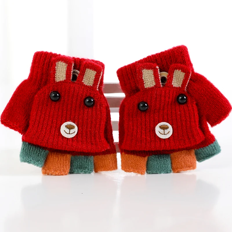 Pudcoco/детские волшебные перчатки для мальчиков и девочек; зимние теплые перчатки без пальцев для детей 0-3 лет; аксессуары для новорожденных - Цвет: A