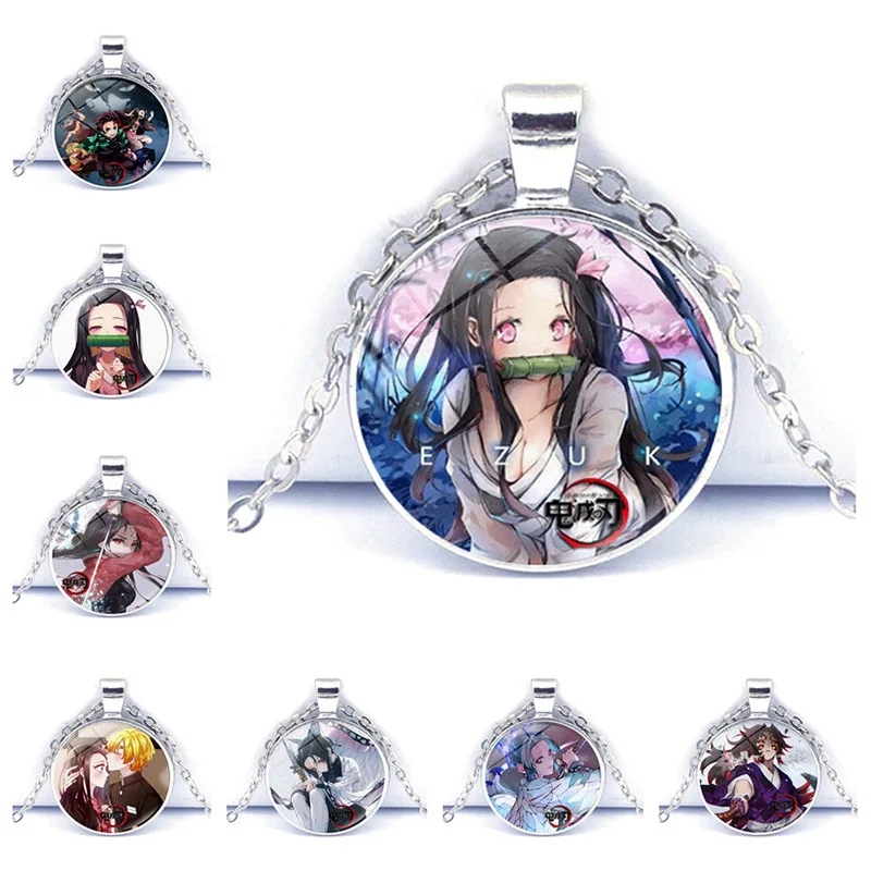 

Japan Anime Demon Slayer Kimetsu No Yaiba Tanjiro Kamado Nezuko Kamado Giyū Sakonji Urokodaki Zenitsu Necklace Toys Xmas Gift