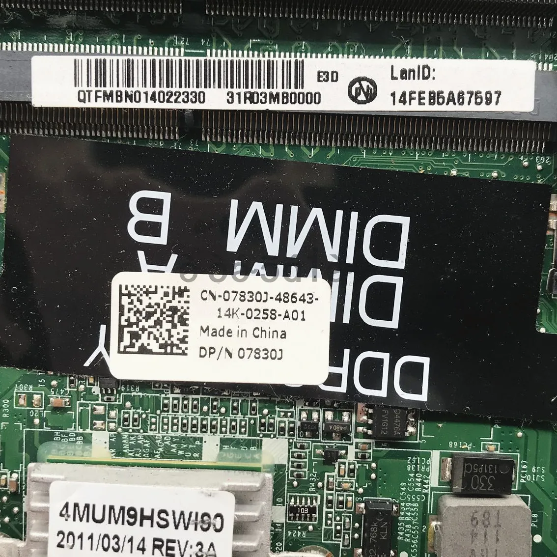 Placa-mãe do Portátil para Dell Inspiron N7110 Cn07830j 07830j 7830j Mainboard Hm67 Slj4n Da0r03mb6e0 100 Completo Testado Funcionando Bem - Imagem 3