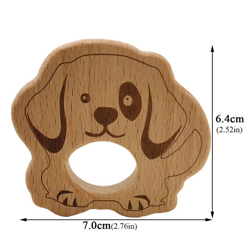 Wooden Teether 4 Детский деревянный Прорезыватель s пищевой прорезыватель из буковой древесины аксессуары для животных для новорожденных Детское ожерелье-прорезыватель кулон игрушки для кормления подарок - Цвет: Wooden Teether 4
