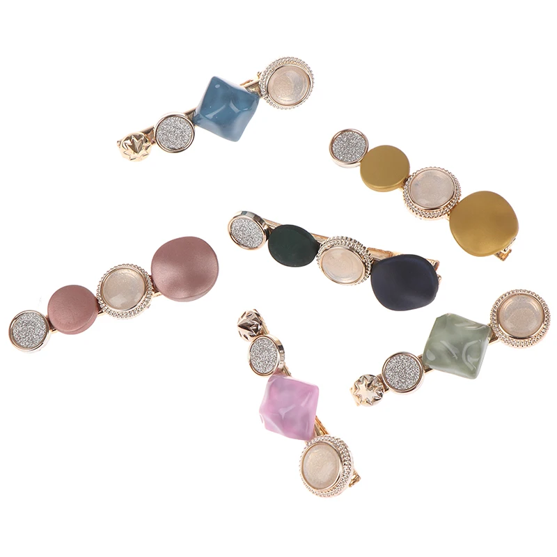 1PCS Fashion Korean Style Hair Clips For Women Fashion Sweet Girl Simple Hairpin Alloy BB Handmade Headband Hair Accessories