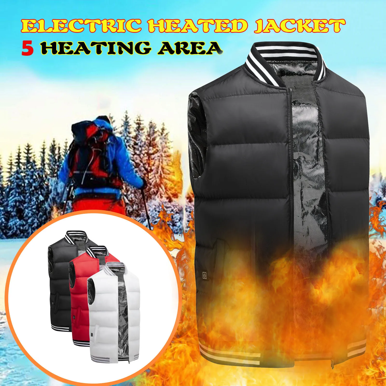 Autumn Winter New Men Cotton Vest Jacket Men Women Heating Vest Usb Charging 9-zone Three Gear Temperature Control Vest Jacket 1