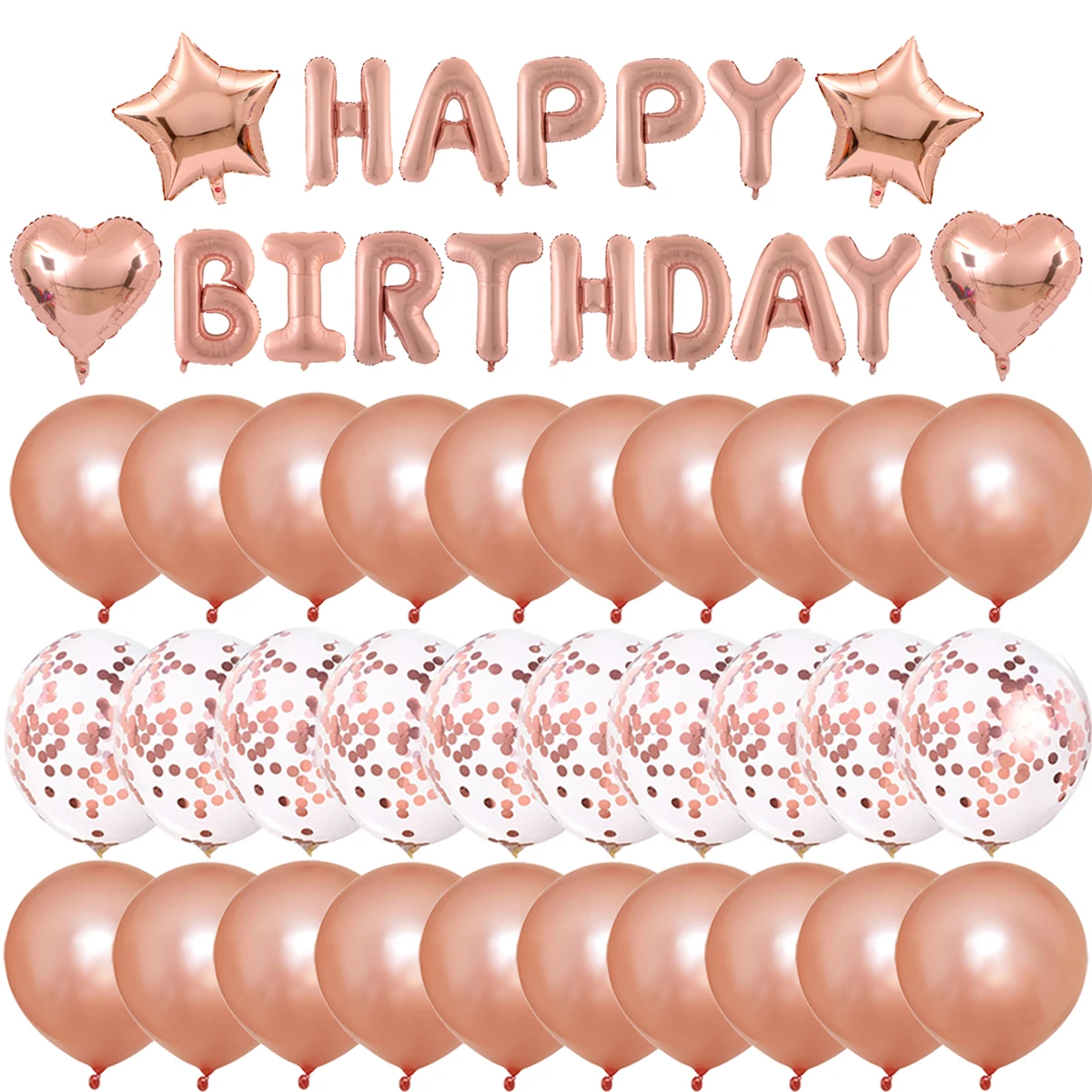 

Rose Gold Latex Confetti Foil Balloons Digital Wedding Birthday Valentine's Day BabyShower Home Party Decorations