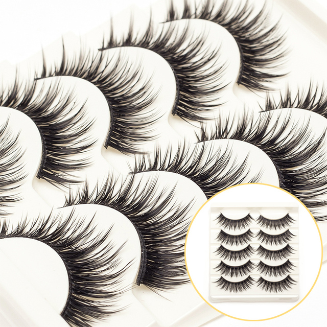 Makeup Thick Long Eye Lashes Handmade Mixed Mink False Eyelashes Dolls Handmade Soft Full Strip Lashes