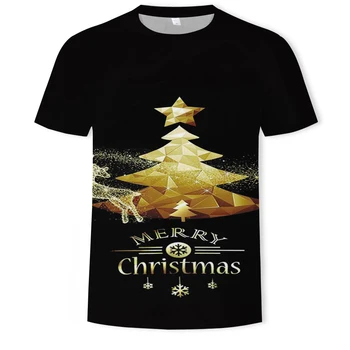 

3D T shirt Christmas Men Printed Santa Claus Summer Tshirt Short Sleeve Round Neck Male Casual Tops Streetwear Xmas T-shirt Men