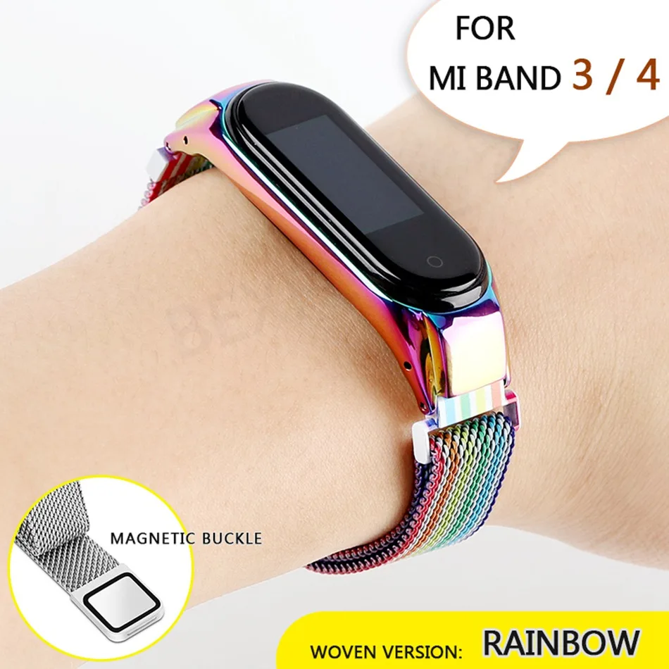 Milanese 017ZR Браслет mi Band 4 3 ремешок металлический Безвинтовой ремешок из нержавеющей стали для Xiaomi mi Band 4 3 ремешок mi band 4 3 ремешок для браслета - Цвет: Milanese 017ZR