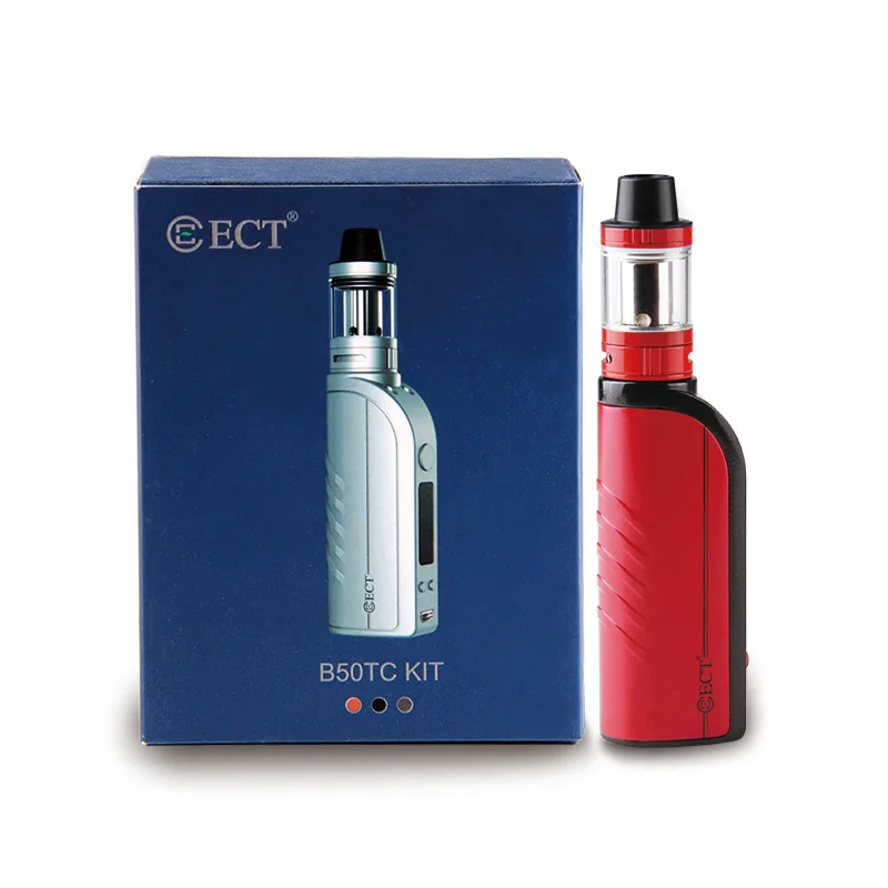 red ECT 50 Вт коробка мод стартовый набор огромный дым 3,0 мл бак 2200 мАч батарея vape ручка комплект электронная сигарета испаритель vs SUB два Vape - Цвет: red