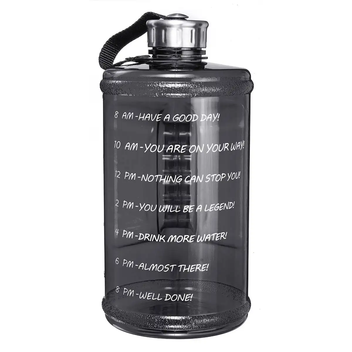 Black 2.2L PETG Sports Water Bottle Plastic Outdoor Bicycle Bottle Sport Water Bottle GYM Large Capacity Portable Time Marker Bottle - Цвет: Black