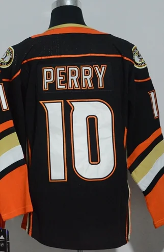 Бежевый A+++ Качественная мужская футболка для взрослых#10 Corey Perry 9 Kariya 15 Ryan Getzlaf 17 Ryan Kesler 8 Teemu Selanne Anaheim - Цвет: Бежевый