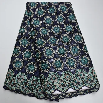 

Teal Africain Swiss Lace Fabric Dubai Cotton Fabric Voile Suisses Cotoon High Quality Swiss Voile Lace In Switzerland GBV5-8