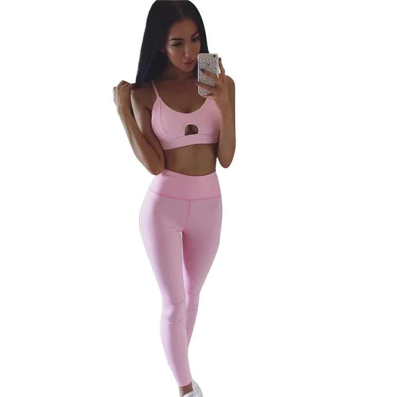 

New Women Tracksuit New Women Sports Suit Fitness Gym Clothing 2 Piece Set Tracksuit Sexy Running Set Bras Leggings Set Gym Set