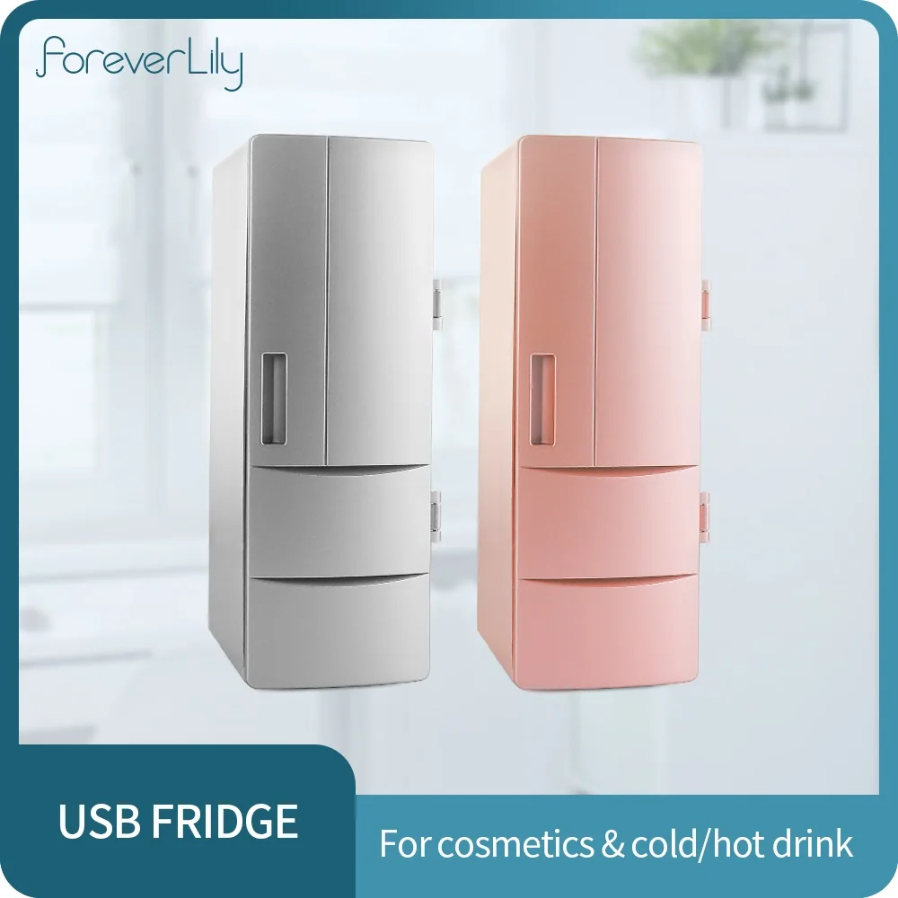 Mini Usb Fridge Freezer Cosmetic Refrigerator Multifunction Fridge Cans Drink Beer Cooler Travel