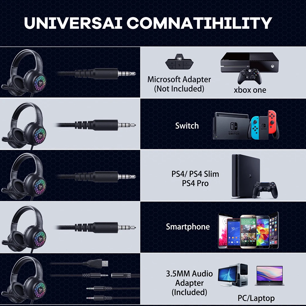 Gaming Headphones Wired Gaming Headset 