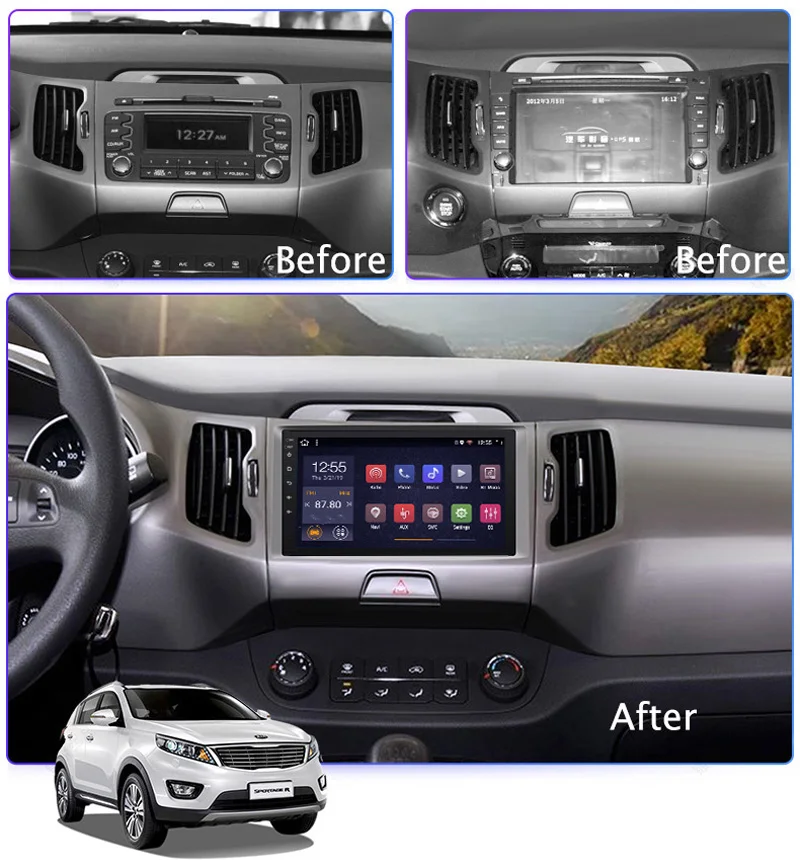 Top Car Radio Multimedia no 2 din android 8.1 Sportage 3 4 2010-2015 Video Player Navigation GPS For KIA Sportage 1 2 sedan 2