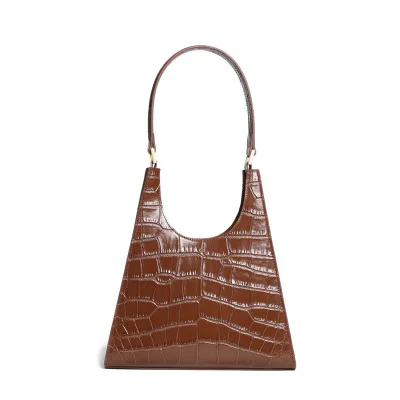Сумка из натуральной кожи, женская сумка, женская сумка на плечо, женская сумка-мессенджер с узором «крокодиловая кожа», треугольная Ретро сумка на плечо
