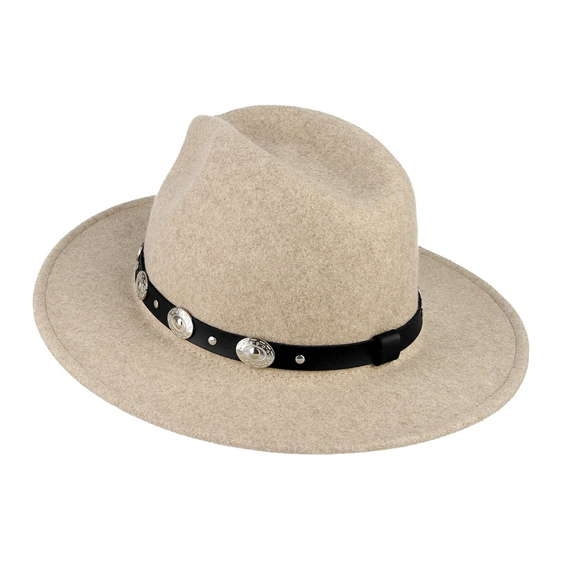 GEMVIE, шерстяная фетровая шляпа с широкими полями для мужчин/женщин, новая теплая осенне-зимняя Панама, джазовая Кепка с кожаным ремешком