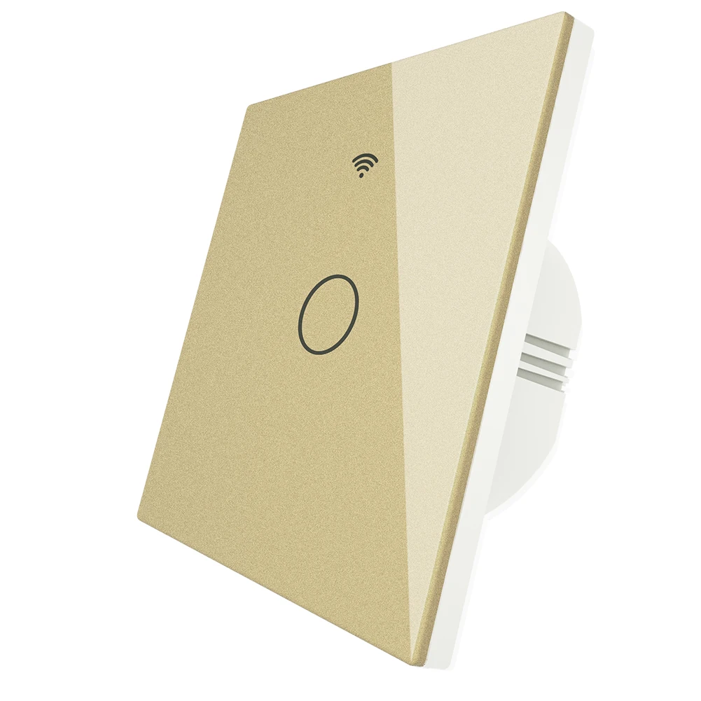 1 Gang Gold Switch WiFi умный настенный сенсорный выключатель света Smart Life/Tuya беспроводной пульт дистанционного управления работает с Alexa Google Home белый черный золотой - Цвет: 1 Gang Gold Switch