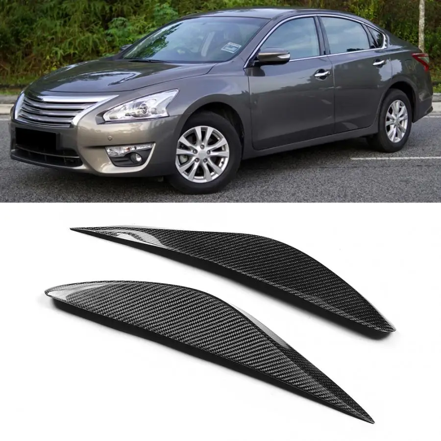 1 пара автомобильных фар для бровей, век, украшение, подходит для Nissan Teana 2013, углеродное волокно, автомобильный Стайлинг