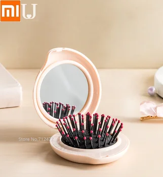 

New jordanjudy comb makeup mirror girl Small mirror Portable cute folding student holding comb hair mirror