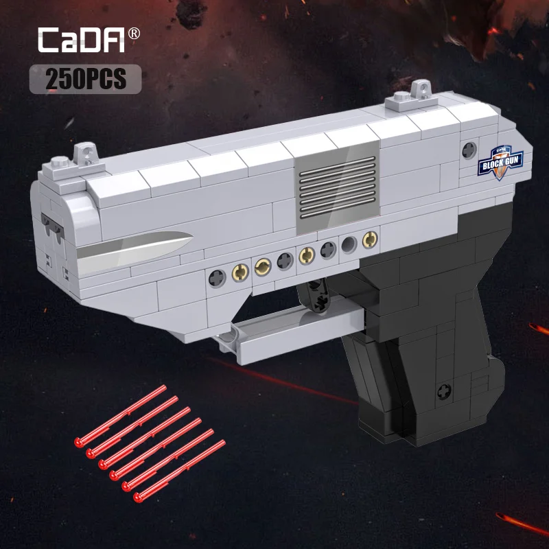 Cada Double barreled Pistol Technical Gun Military WW2 Weapon Building Blocks City Police SWAT Bricks Gifts Toys for Children|Blocks| -...