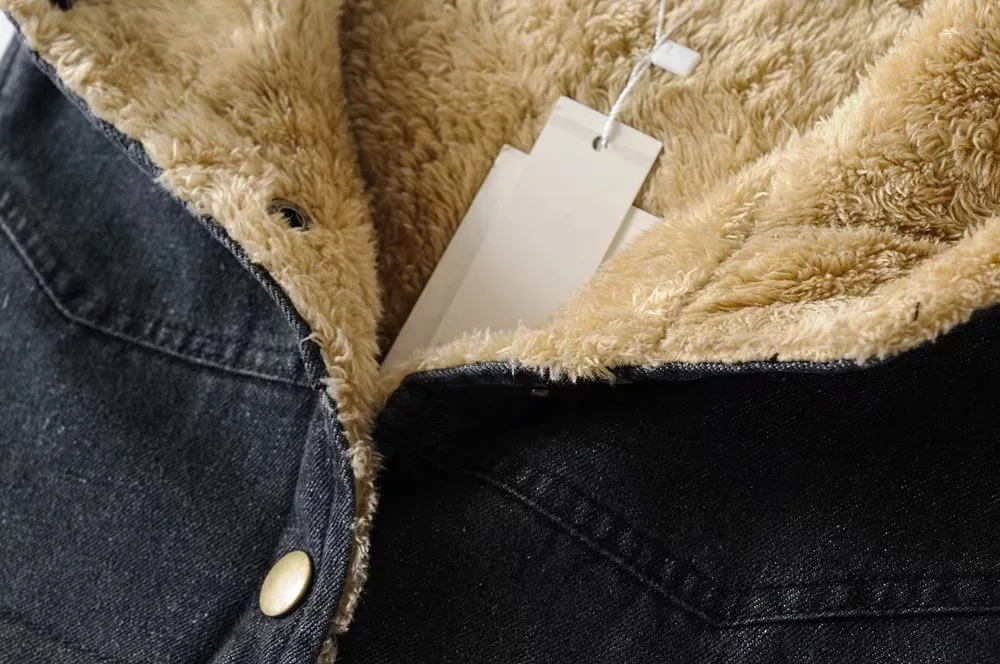 AliExpress женское платье, теплая хлопковая стеганая одежда, осень и зима, стиль, западный стиль, модная черная джинсовая хлопковая одежда