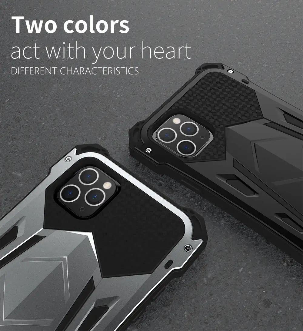 Luxury Aluminum Waterproof Armor Gorilla Glass Case For iphone 11 Pro MAX 7 8 Plus XS XR X Cover Antishock Fundas Coque Capa