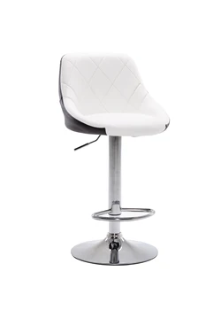 

A set of 2 kitchen counter bar stools PU chairs, home color matching low waist adjustable height metal legs bar stools (white)